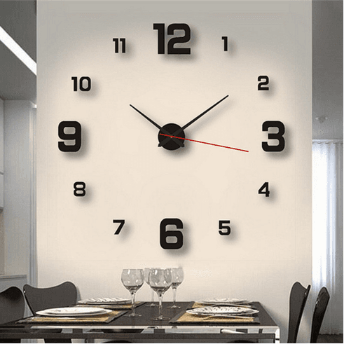 Reloj de Pared Adhesivo DIY 3D (Efecto Espejo)