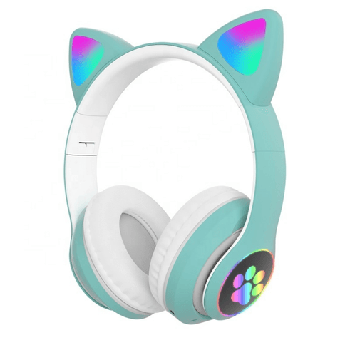 Audífonos Inalámbricos Diadema de Gato LED RGB (Modelo STN-28)